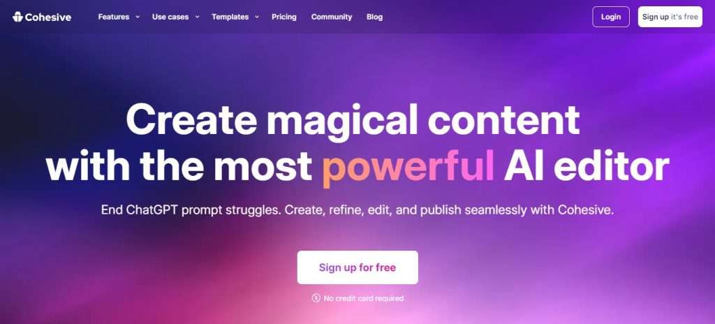  Cohesive (Best AI Writing Tools & Apps)