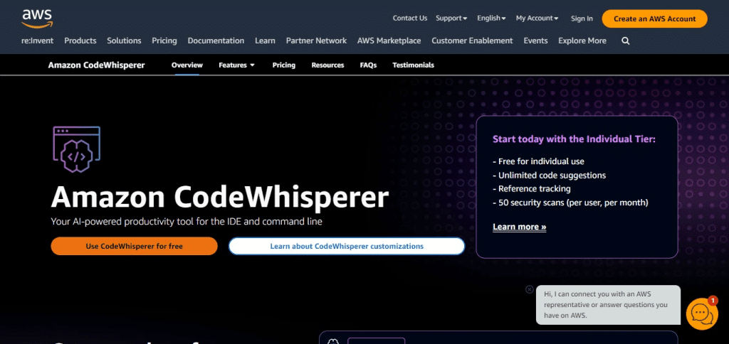 Amazon Codewhisperer (Best Chat Gpt Alternatives)