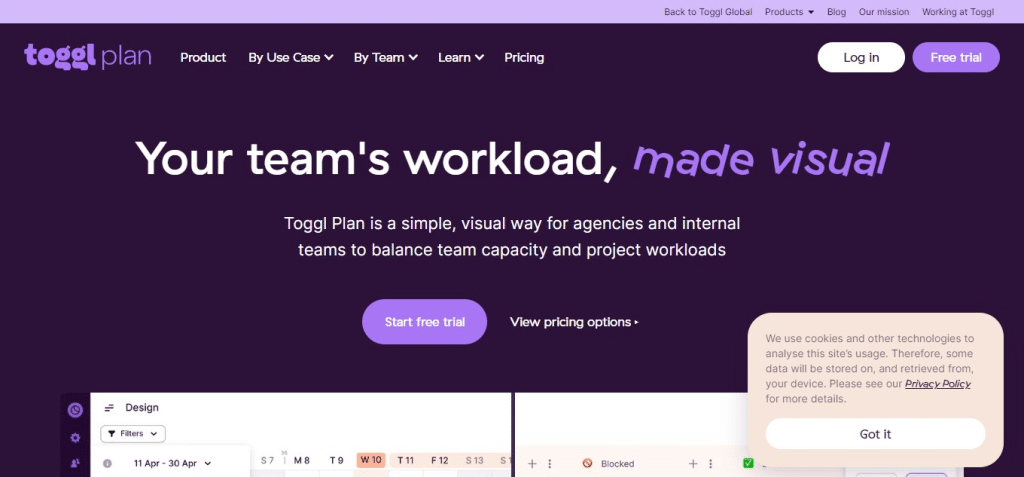 Toggl Plan (Best Employee Engagement Software )