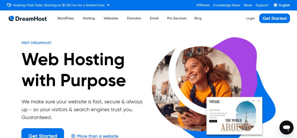 DreamHost (Best Cheap WordPress Hosting Services)