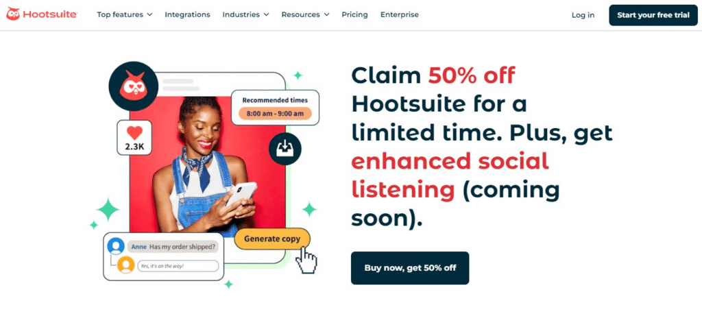 Hootsuite AI App For Social Media Posts