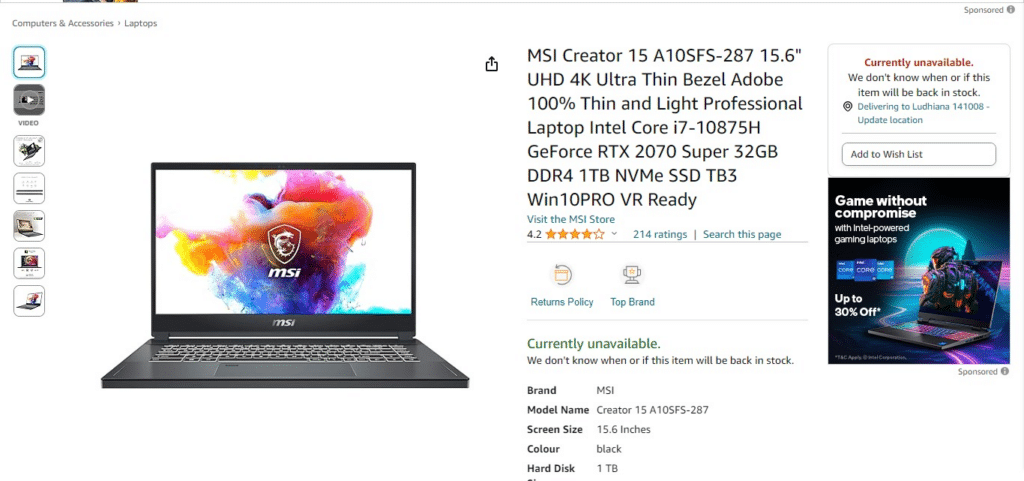 MSI Creator 15