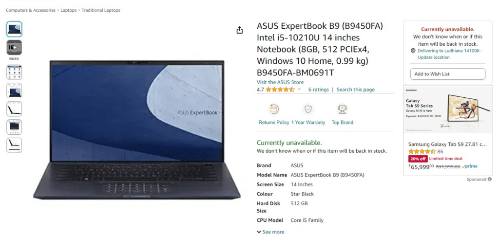 ASUS ExpertBook B9