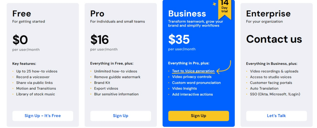 Guidde Ai Offer Simple, Transparent Pricing