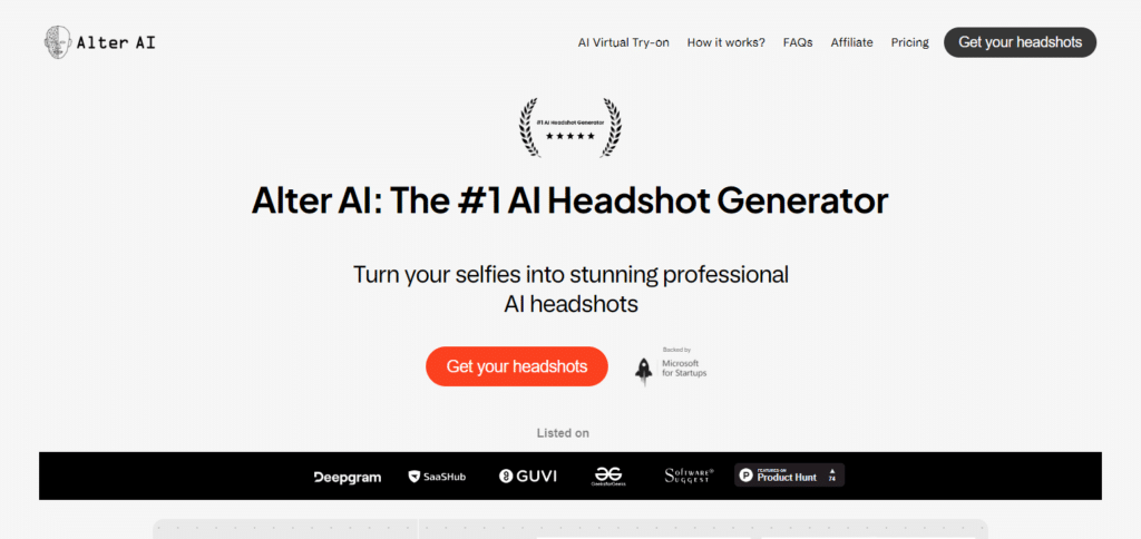 Alter AI Ai Headshot Generators