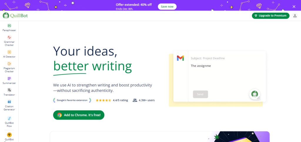 QuillBot Best Ai Novel Writing Software