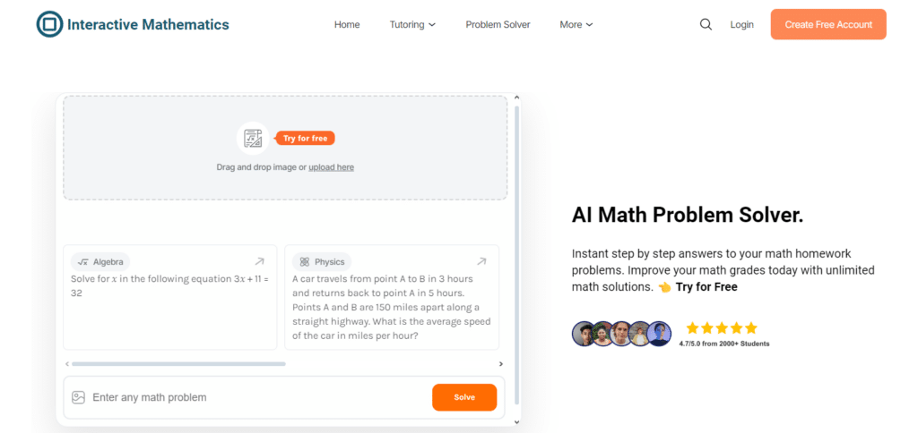 Interactive Mathematics Best Ai Math Solver Free