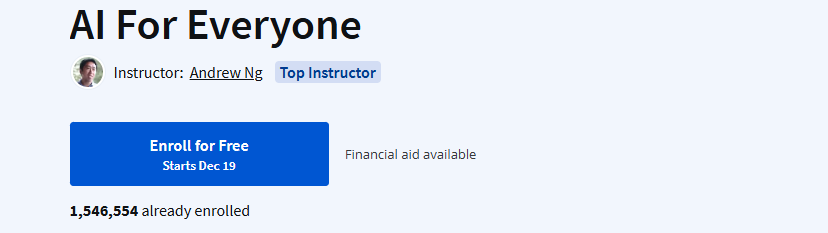 AI For Everyone by Andrew Ng (Coursera)