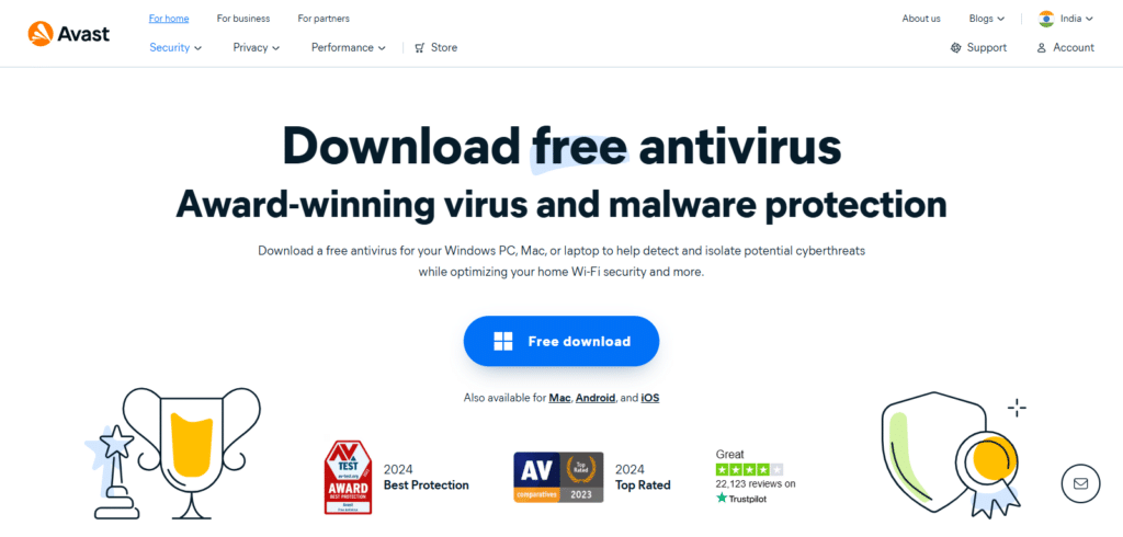 Avast Free Antivirus  Best Software For Clearing Malware