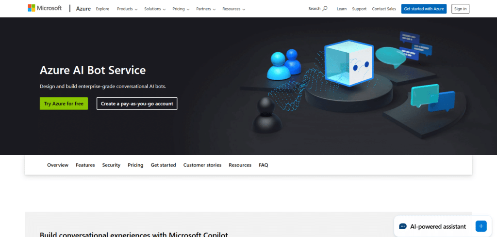 Microsoft Azure Bot Service Best Ai Chatbot In USA