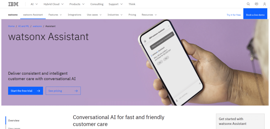 IBM Watson Assistant Best Ai Chatbot In USA