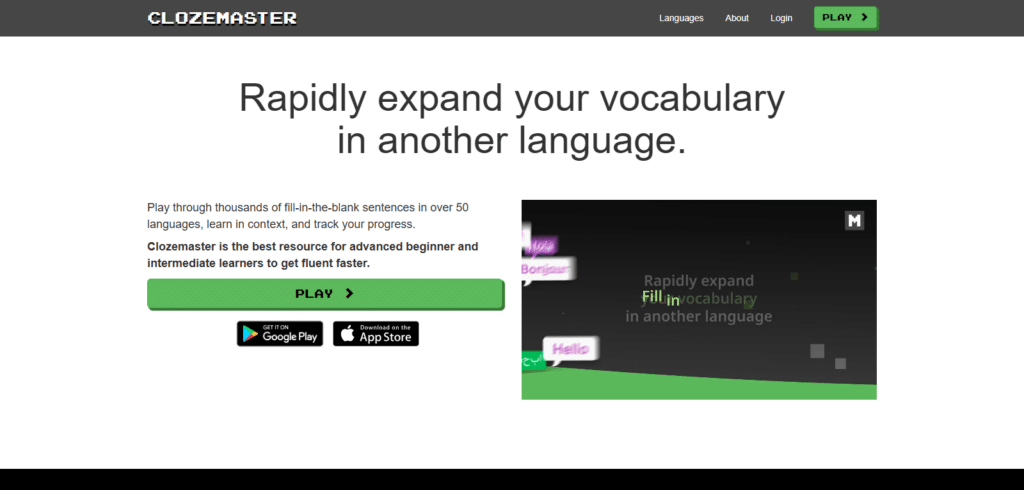 Clozemaster best AI language learning apps in 2025