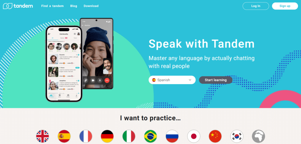 Tandem best AI language learning apps in 2025