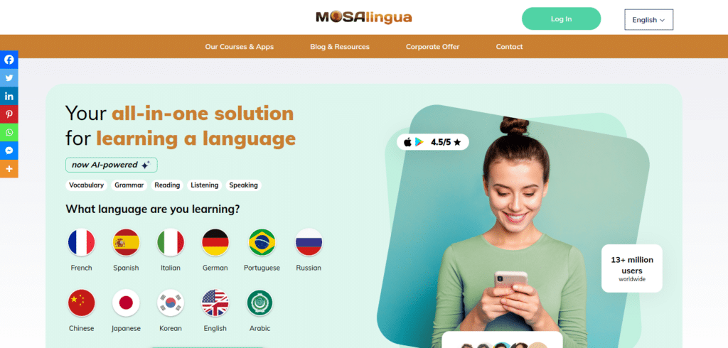 MosaLingua best AI language learning apps in 2025