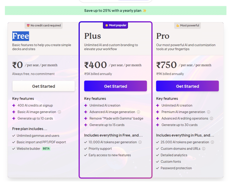 Gamma App Ai Offer Simple, Transparent Pricing