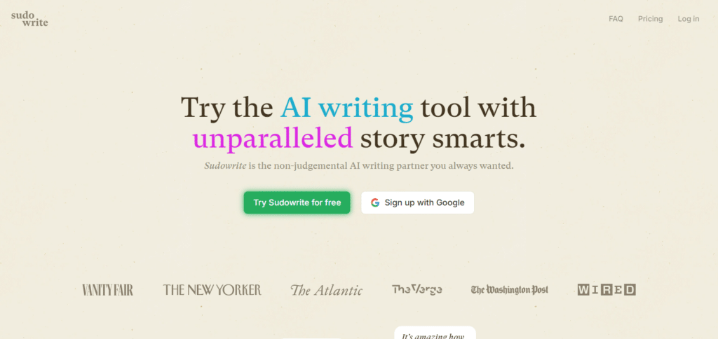 Sudowrite Best Ai Novel Writing Software